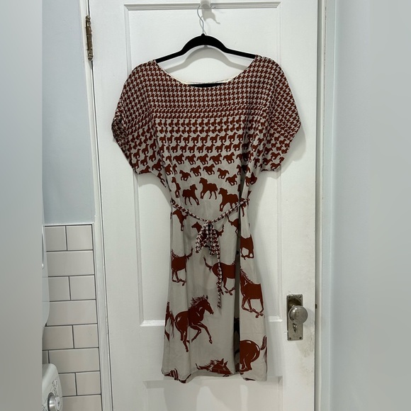 Milk & Thistle silk tunic unique horse print dress - Picture 2 of 5